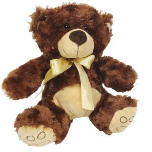 Giftable World Brown Bear 10" Stuffed Animal Plush Paw Print Ribbon Neck Bow